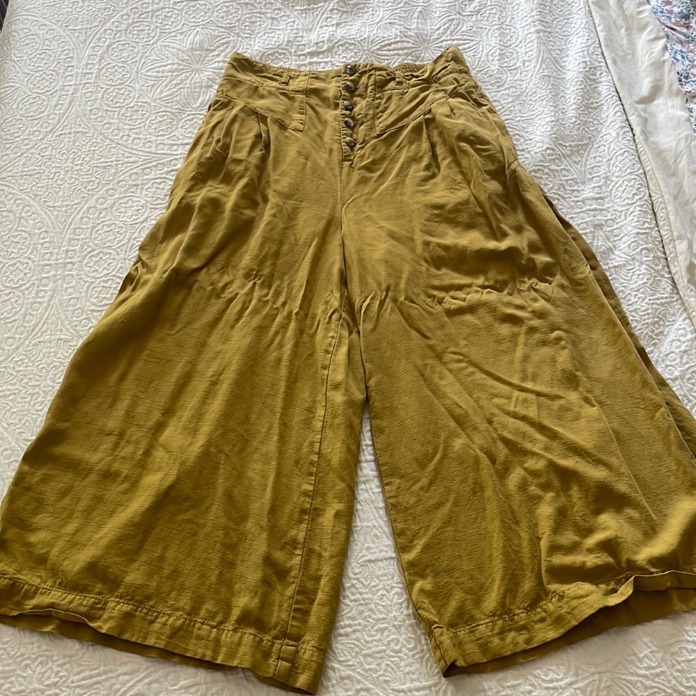 Anthropologie Mustard Flare pants